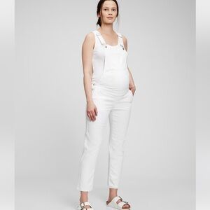 NWT Maternity White Denim Overalls